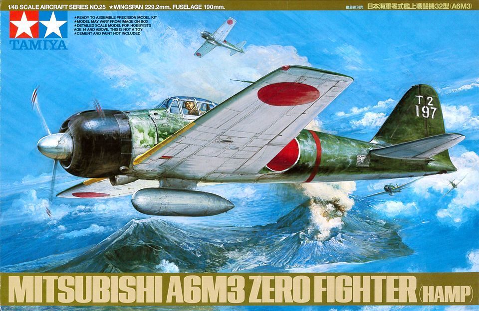 Tamiya Mitsubishi A6M3 Type32 Zero Fighter Kit Co125 1/48 (61025)