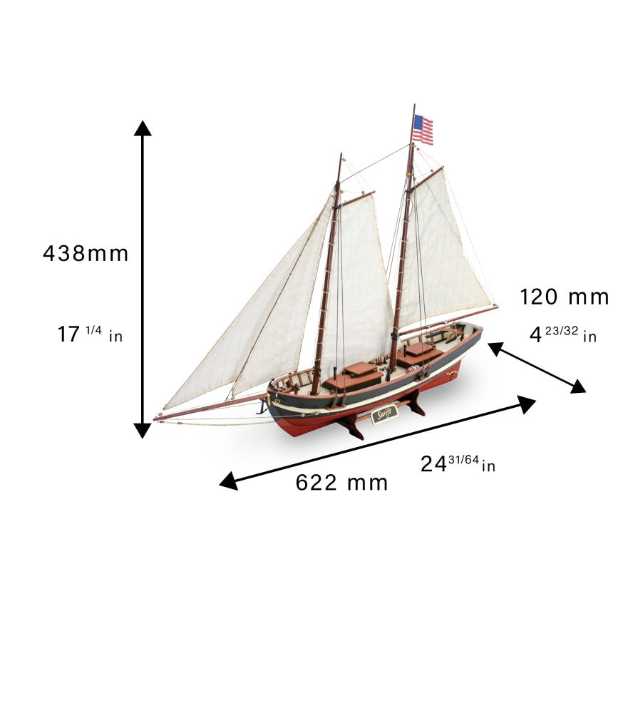 U.S. Pilot Boat Swift. 1:50 Wooden Model Ship Kit (22110)