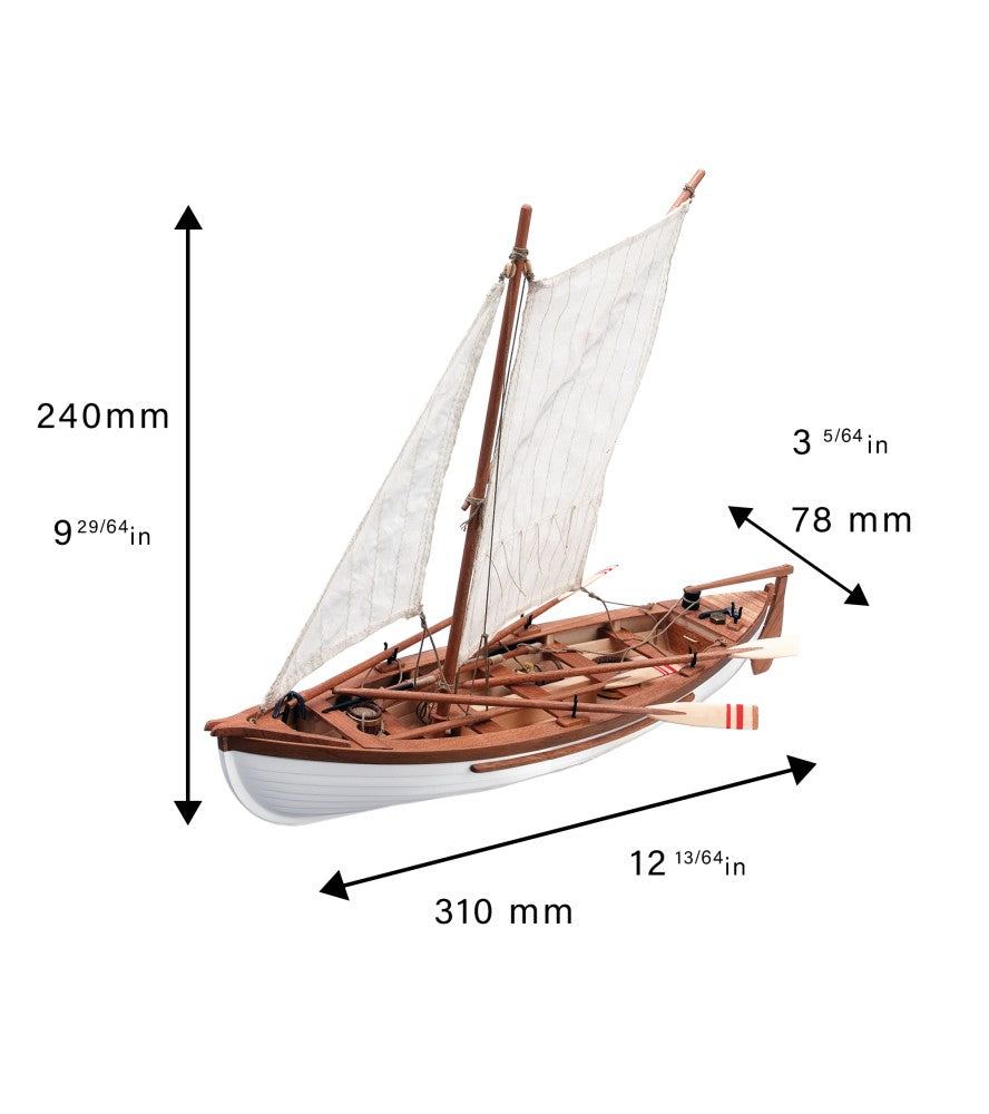 Doris Saint-Malo. Maquette de bateau de pêche en bois à l'échelle 1:20 (19010)