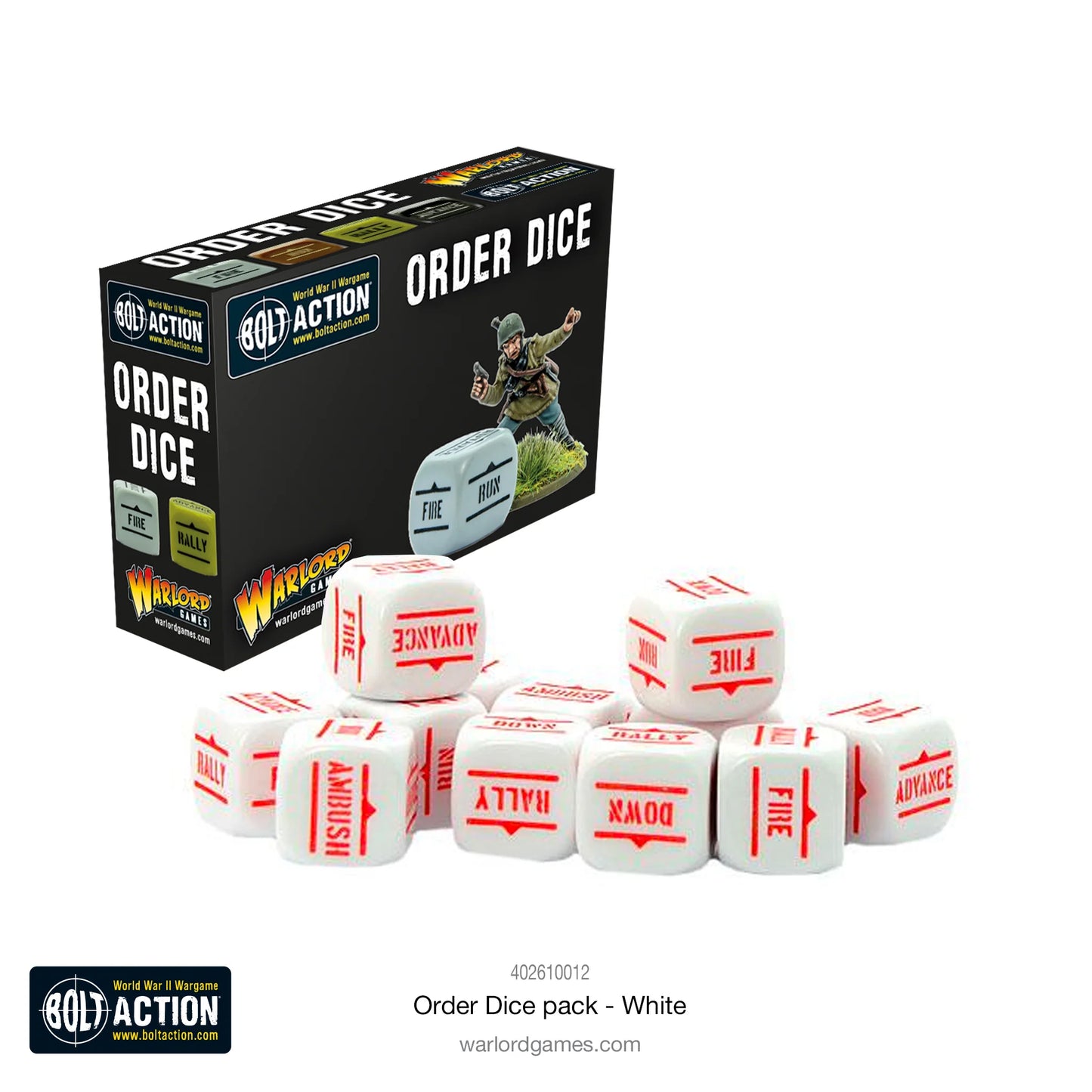 Bolt Action Order Dice White (402616012)