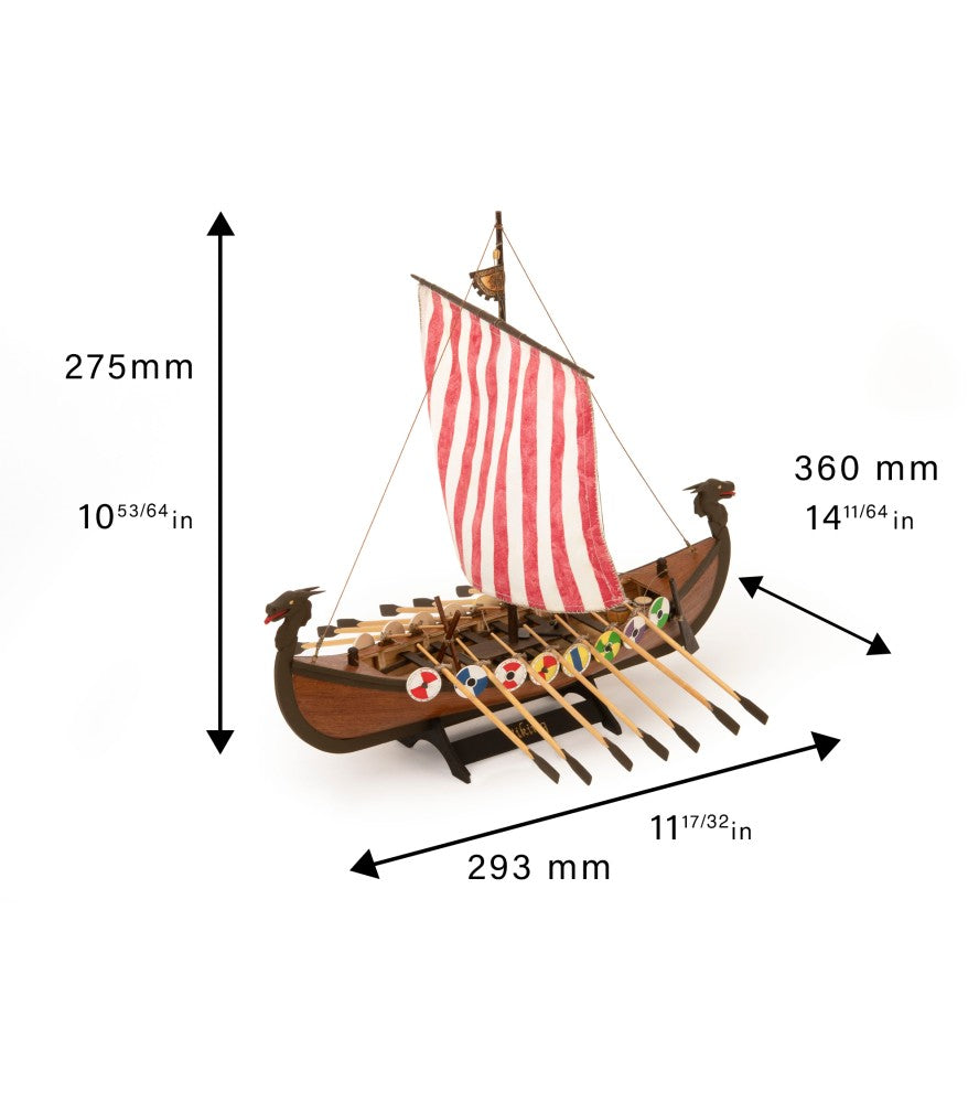 Drakkar Viking. 1:75 Wooden Model Ship Kit (19001)