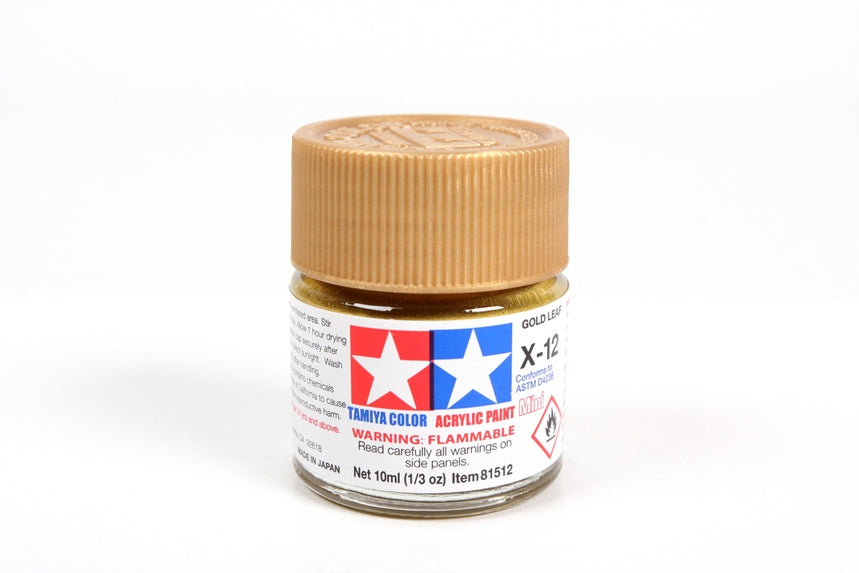 Tamiya X12 Gold Leaf Acrylic Bottle 10ml TAMX12