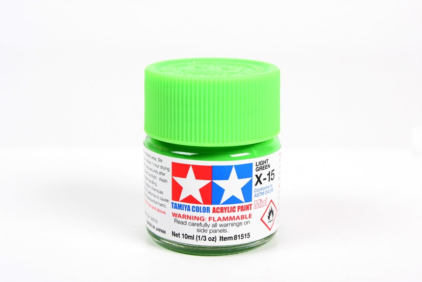 Flacon acrylique vert clair Tamiya X15 10 ml TAMX15