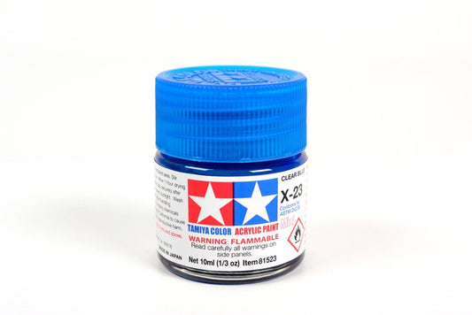 Flacon acrylique bleu transparent Tamiya X23 10 ml TAMX23