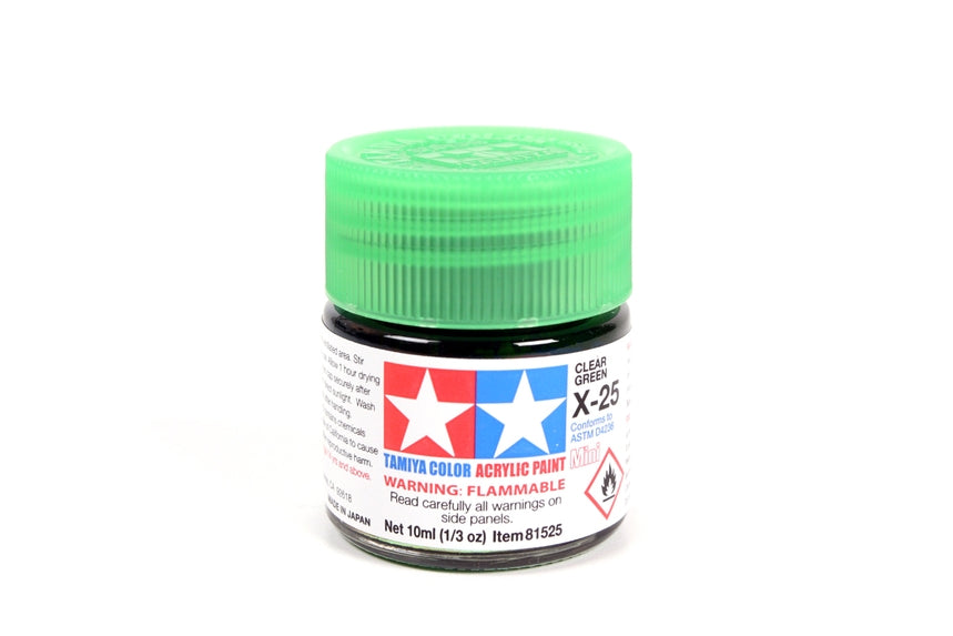 Tamiya X25 Clear Green Acrylic Bottle 10ml TAMX25