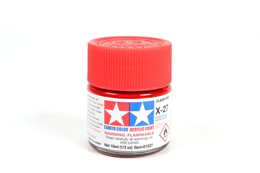 Tamiya X27 Clear Red Acrylic Bottle 10ml TAMX27