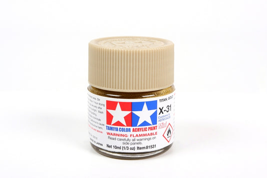 Flacon acrylique or titane Tamiya X31 10 ml TAMX31