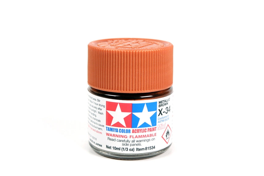 Tamiya X34 Metallic Brown Acrylic Bottle 10ml TAMX34