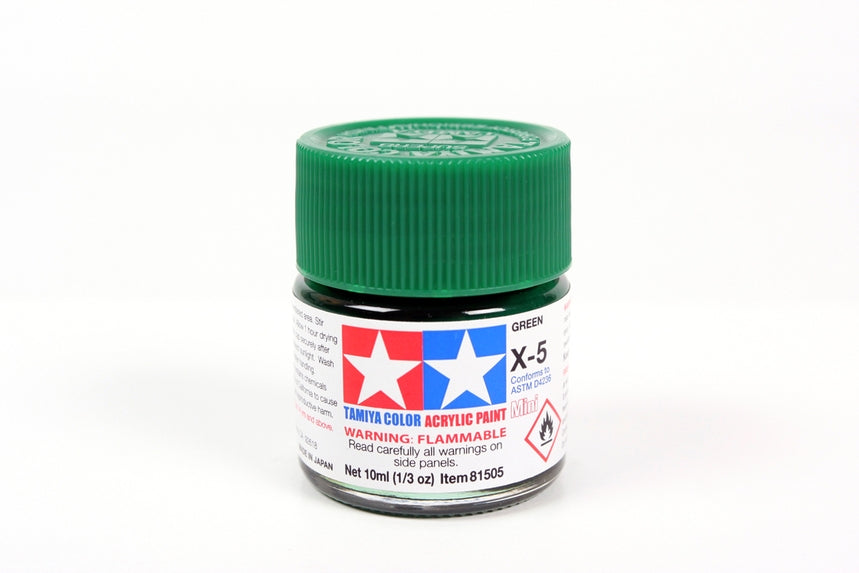 Flacon acrylique vert Tamiya X5 10 ml TAMX5