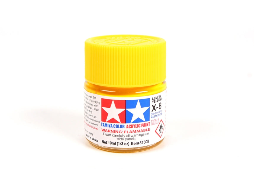 Flacon acrylique jaune citron Tamiya X8 10 ml TAMX8