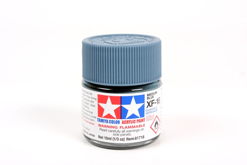 Tamiya XF18 Medium Blue Acrylic Bottle 10ml TAMXF18