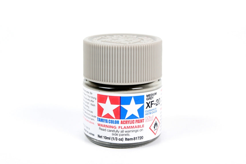 Flacon acrylique gris moyen Tamiya XF20 10 ml TAMXF20