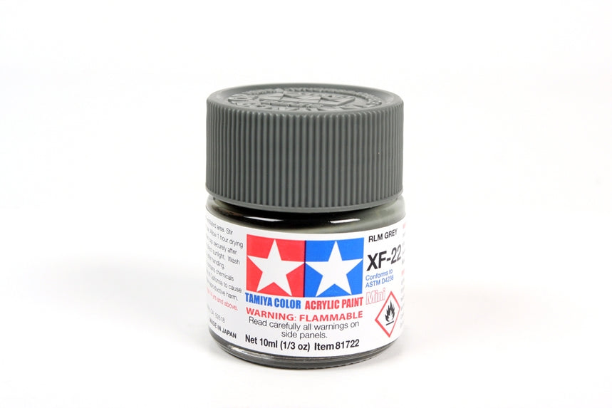 Flacon acrylique gris Tamiya XF22 RLM 10 ml TAMXF22