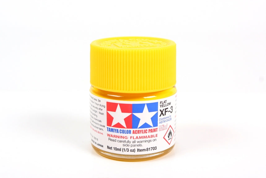 Flacon acrylique jaune plat Tamiya XF3 10 ml TAMXF3