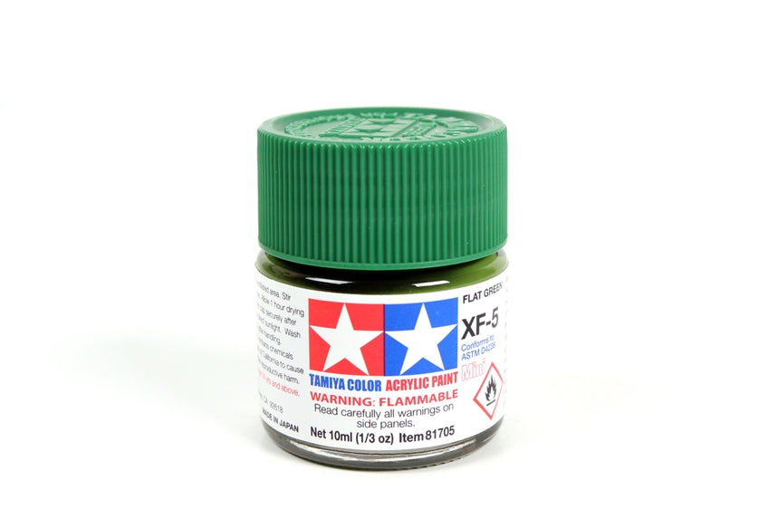 Flacon acrylique vert plat Tamiya XF5 10 ml TAMXF5