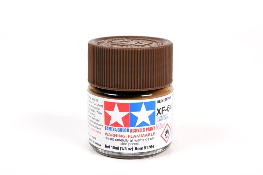 Flacon acrylique rouge marron Tamiya XF64 10 ml TAMXF64