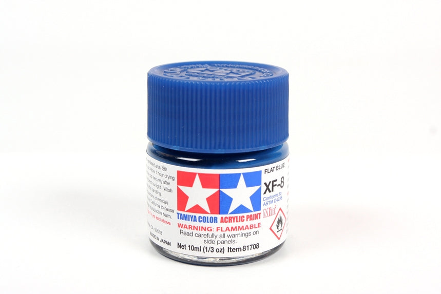 Flacon acrylique bleu plat Tamiya XF8 10 ml TAMXF8