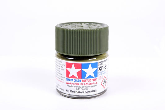 Bouteille acrylique vert foncé Tamiya XF81 10 ml TAMXF81