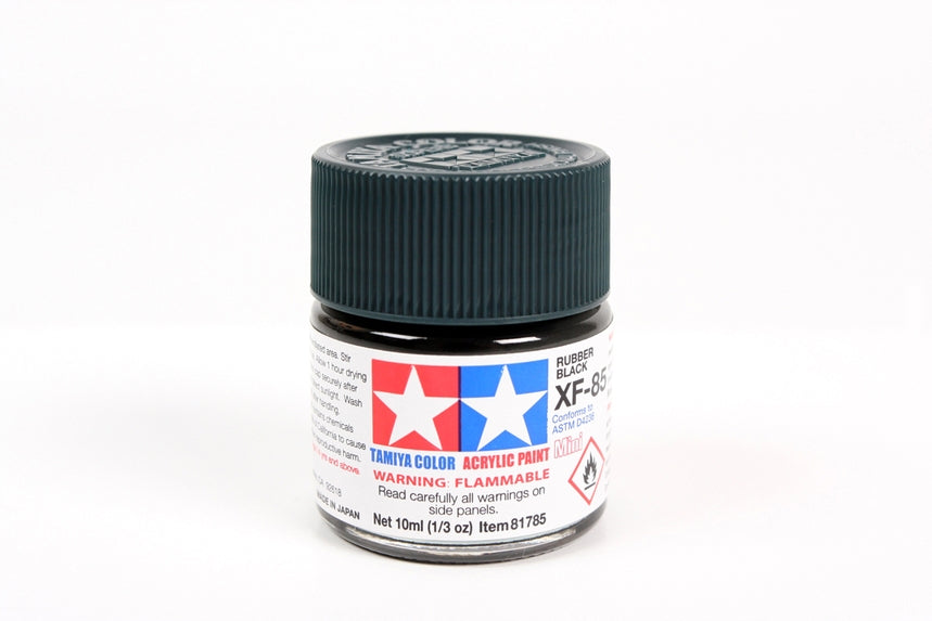 Tamiya XF85 Rubber Black Acrylic Bottle 10ml TAMXF85