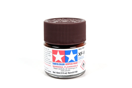 Flacon acrylique rouge pour coque Tamiya XF9 10 ml TAMXF9